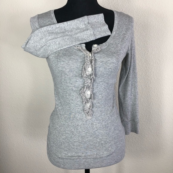 J. Crew Tops - J. Crew | Perfect Fit Scoop Neck Henley in Gray
